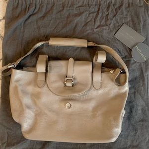 Meli Melo Thela Medium Taupe Grey Leather Closure with Zip Tote bag for women